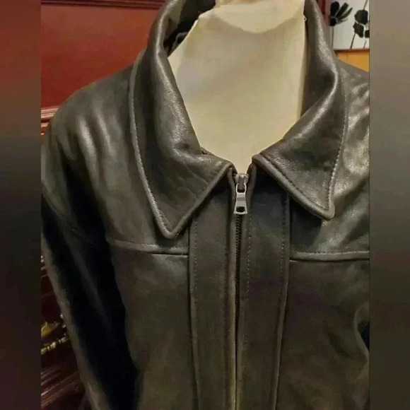 Mens Real Leather Coat - Picture 2 of 3